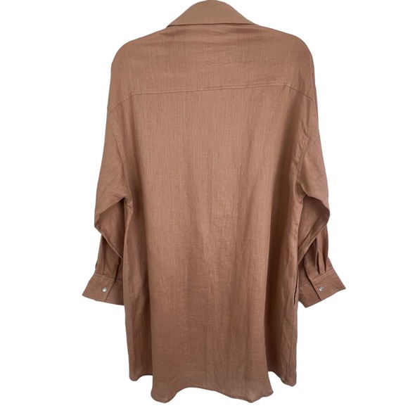 NWOT AURA Boho Rose Tunic Shirt Dress - Picture 5 of 13